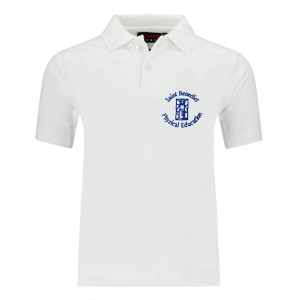 White PE Polo Shirt - Saint Benedict