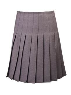 Stitched Down Pleated Skirt in Grey